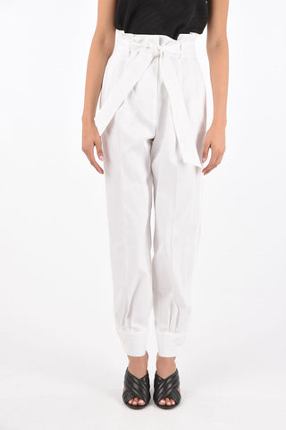 Pantaloni a Caramella EBURNEA in Cotone Stretch con Cintura