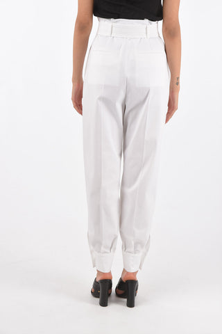 Pantaloni a Caramella EBURNEA in Cotone Stretch con Cintura