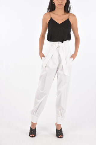 Pantaloni a Caramella EBURNEA in Cotone Stretch con Cintura