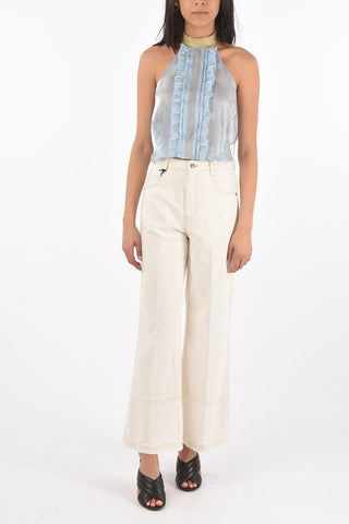 Jeans Palazzo 5 Tasche Distressed