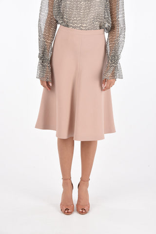 Side Zipped A LINE Flared Skirt