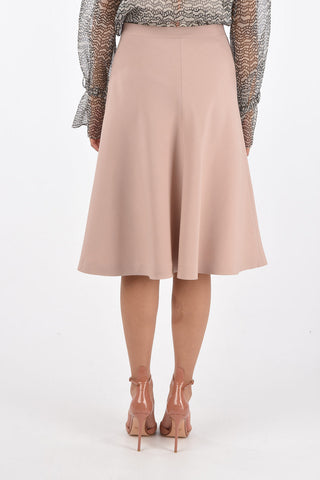 Side Zipped A LINE Flared Skirt