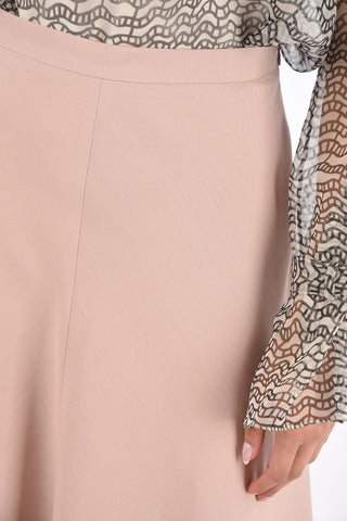Side Zipped A LINE Flared Skirt