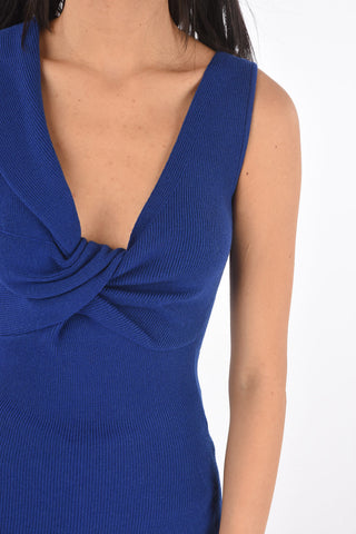 Sleeveless Wool Top with Front Knot