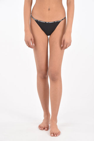 High Cut Bikini Bottom with Logo Band