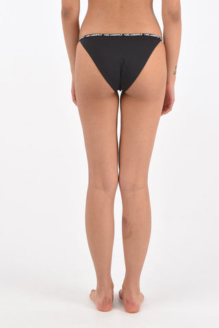 High Cut Bikini Bottom with Logo Band