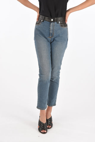 5 Pocket SLIM FIT Denims with Leather Details