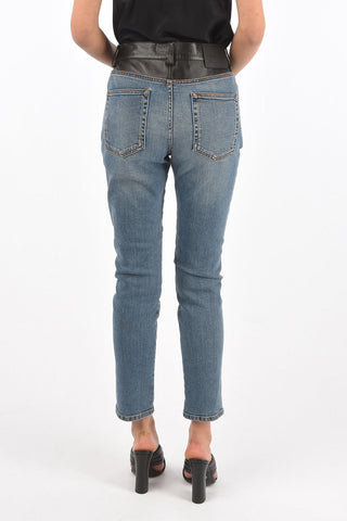 5 Pocket SLIM FIT Denims with Leather Details
