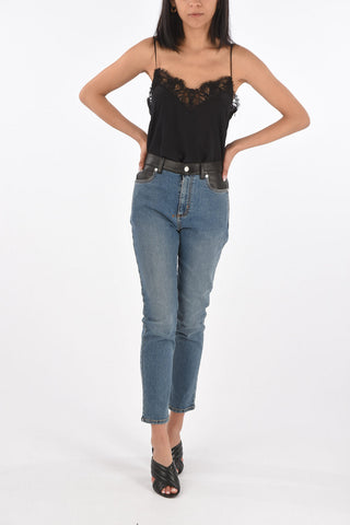 5 Pocket SLIM FIT Denims with Leather Details