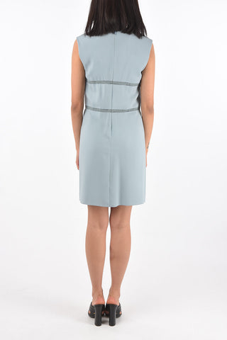 Sleeveless Viscose Dress with Lace Details