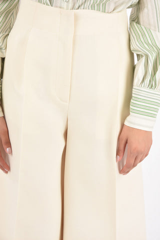 Single-pleated Wool and Silk Gaucho Pants