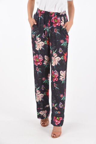 Floral Patterned Palazzo Pants with Elastic Waistband