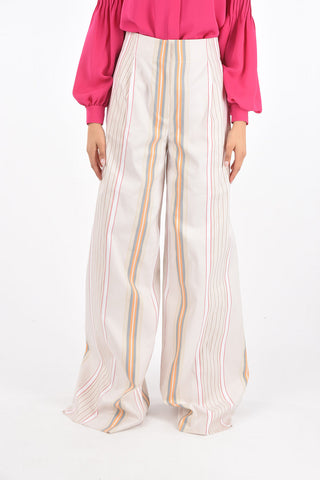 3 Pocket Single-pleated Bayadere Palazzo Pants