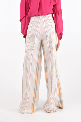 3 Pocket Single-pleated Bayadere Palazzo Pants
