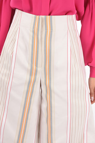 3 Pocket Single-pleated Bayadere Palazzo Pants
