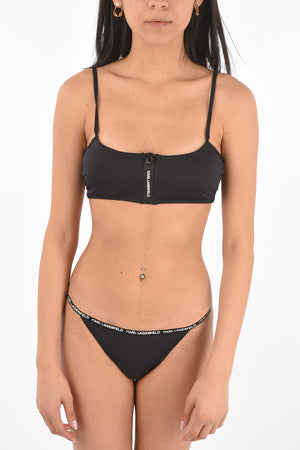 Top Bikini a Fascia con Dettaglio Zip