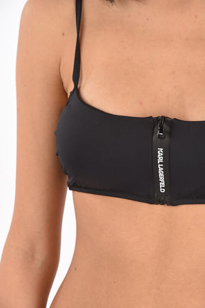 Top Bikini a Fascia con Dettaglio Zip