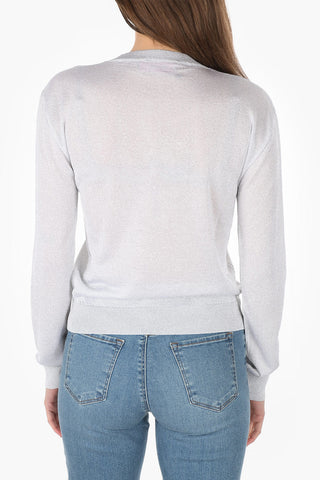 Lurex Crewneck Sweater with embroidered EYELIKE