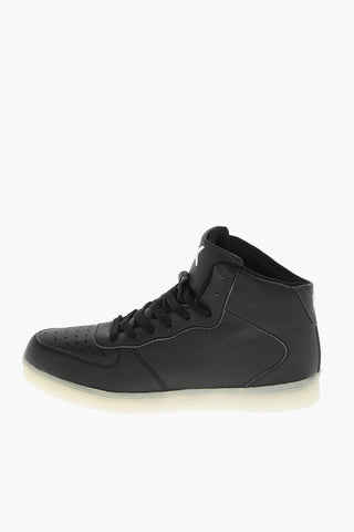 faux leather high top sneakers with lights in the sole