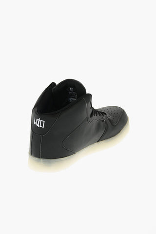faux leather high top sneakers with lights in the sole