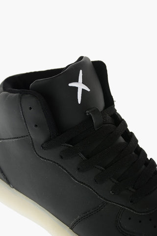 faux leather high top sneakers with lights in the sole