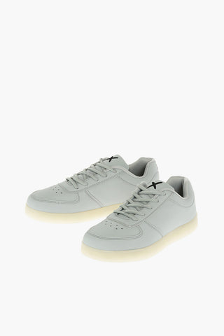 faux leather sneakers with lights in the sole