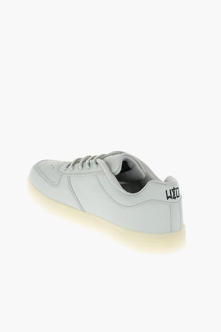 faux leather sneakers with lights in the sole