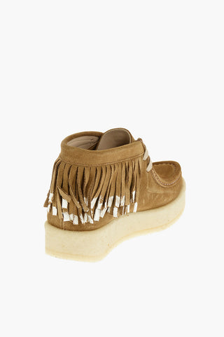 suede leather ARIADNE CRAFT wallabee boots with fringe