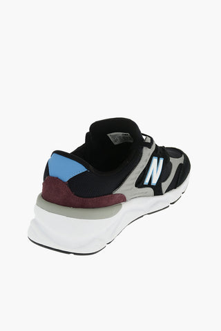 leather and fabric sneakers
