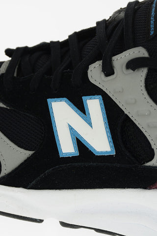 leather and fabric sneakers