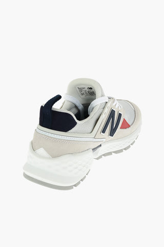 leather and fabric sneakers
