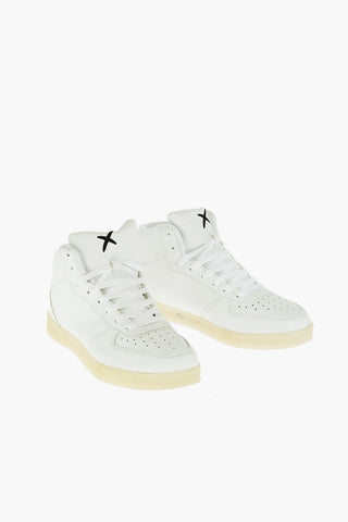 faux leather high top sneakers with lights in the sole