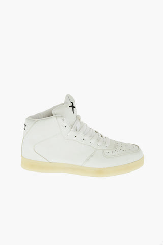 faux leather high top sneakers with lights in the sole