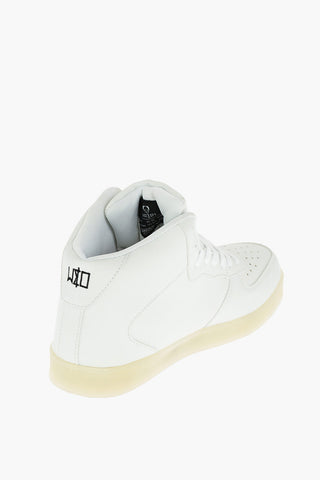 faux leather high top sneakers with lights in the sole