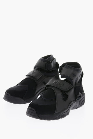 COMME DES GARCONS HOMME PLUS faux leather and fabric NIKE AIR CARNIVORE high top sneakers