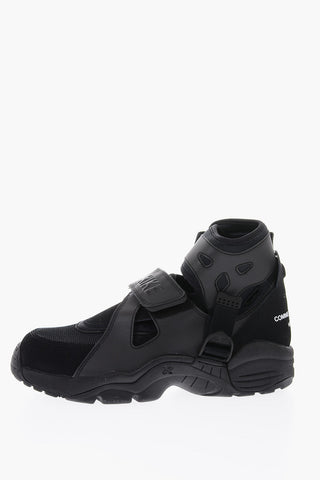 COMME DES GARCONS HOMME PLUS faux leather and fabric NIKE AIR CARNIVORE high top sneakers