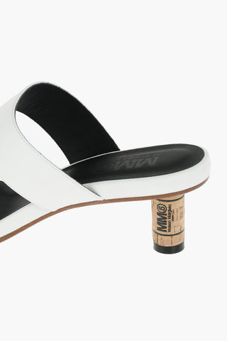 MM6 7cm leather sandals with cork heel