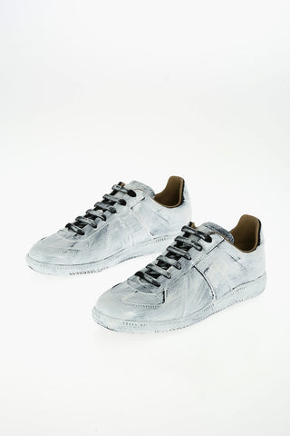 MM22 painted effect leather sneakers
