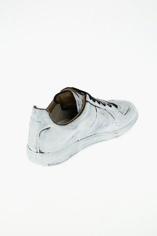 MM22 painted effect leather sneakers
