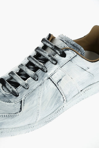 MM22 painted effect leather sneakers