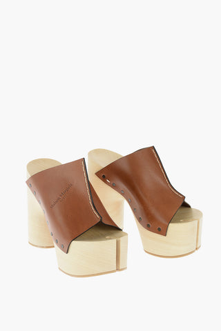MM22 13cm leather tabi mules with plateau