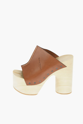 MM22 13cm leather tabi mules with plateau