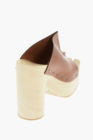 MM22 13cm leather tabi mules with plateau