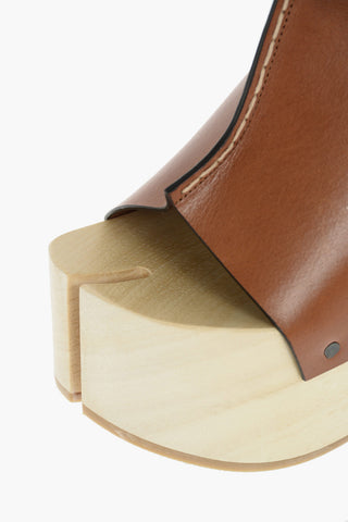 MM22 13cm leather tabi mules with plateau