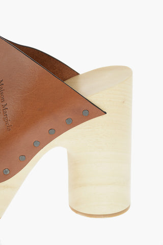 MM22 13cm leather tabi mules with plateau