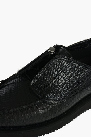 ENGINEERED GARMENT leather snake effect lace up shoes