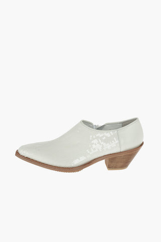 Stivaletti in pelle con paillettes 7cm