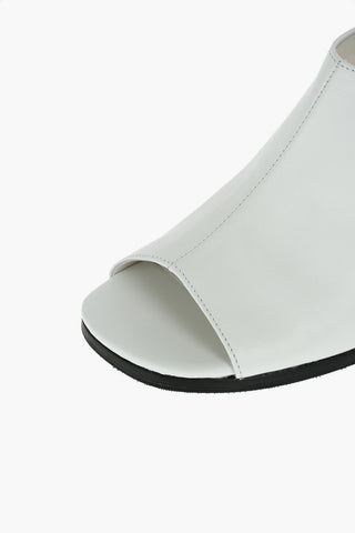 9cm leather open toe mules