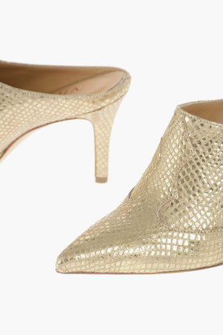 9cm reptile leather mules