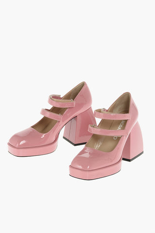 9.5cm patent leather Chunky Heel BULLA BABIES Pumps